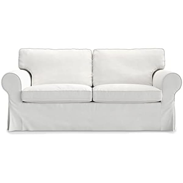 Ektorp Loveseat (2 Seat) Sofa Cover Replacment Slipcover Designed for IKEA Ektorp Two Seater Sofa Slipcover (Cool White)-NOT fit Uppland Series Sofa